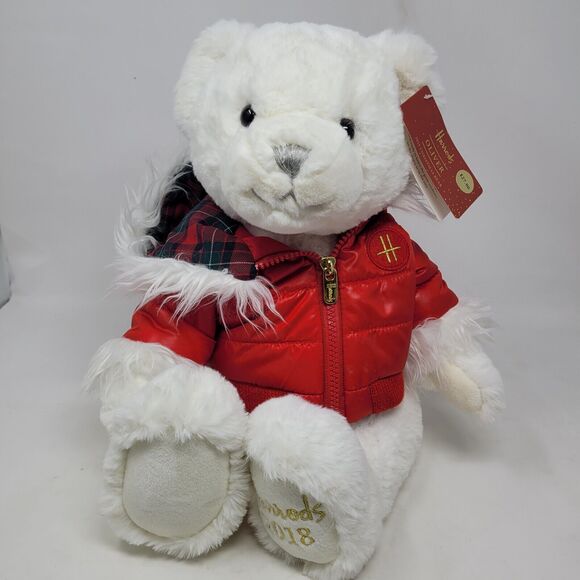 NEW Harrods Christmas 2018 LARGE 18" NOT 13" Foot Dated Teddy Bear Oliver w Tags - Picture 2 of 7